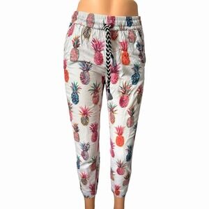 J. Crew Pants Women's Sz 8 Ratti Pineapple Seaside Multi Color Joggers #WX4-2